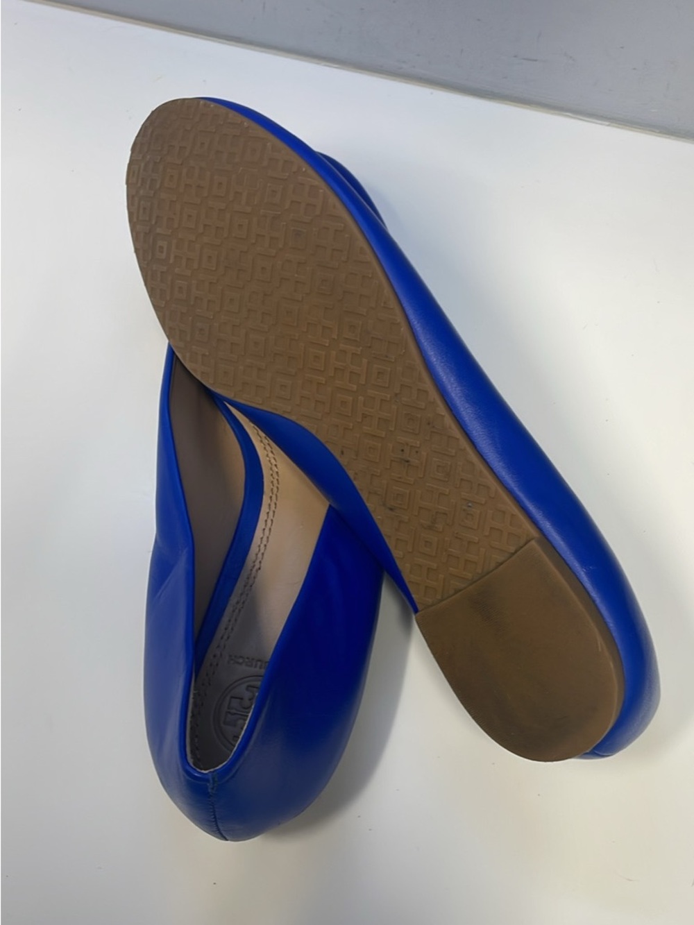 TORY BURCH Woman’s Cobalt Blue Leather Logo Ballet Flats. Sz8 - Picture 4 of 7